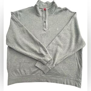 Izod Men's Gray Quarter Zip Pull Over Cotton Sweater, Size XXL